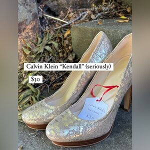 Calvin Klein “Kendall” Sparkly Heels